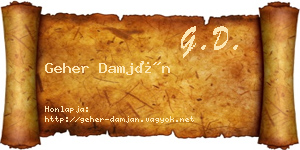 Geher Damján névjegykártya